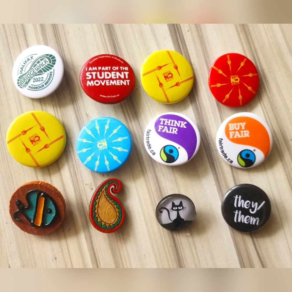 Set of 12 collectible pins